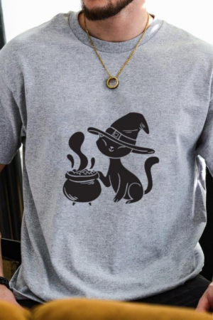 Cat Halloween Silhouette Poison T-Shirt