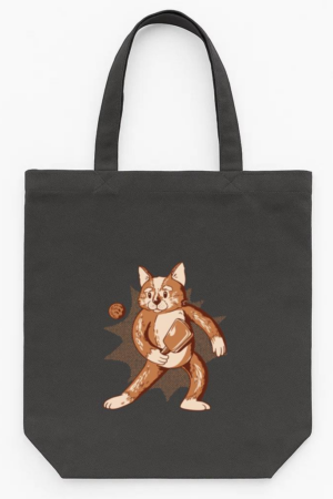 Cat Is Holding A Baseball Bat Tote Canvas Bag