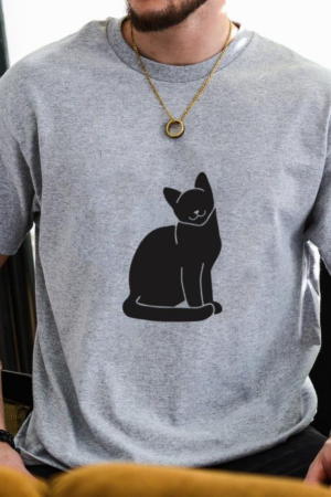 Cat Sitting Silhouette Cat T-Shirt