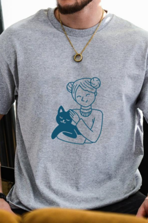 Charming Illustration Of A Girl Holding A Cat T-Shirt