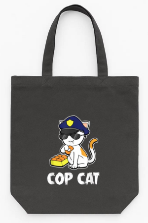 Cop Cat Police Officer Tote Canvas Bag