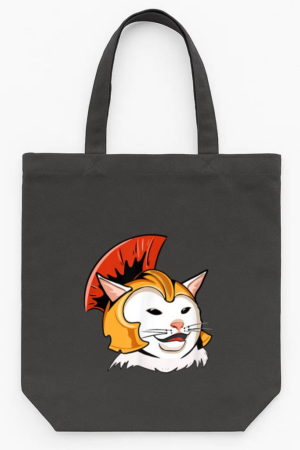 Cute Cat In Roman Helmet Tote Canvas Bag
