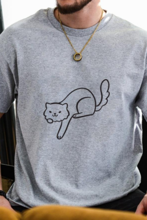 Cute Cat Stroke Playing T-Shirt