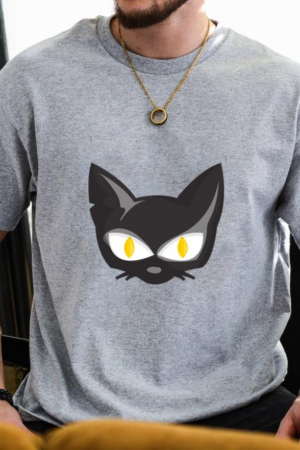 Halloween Cat Cartoon Face T-Shirt