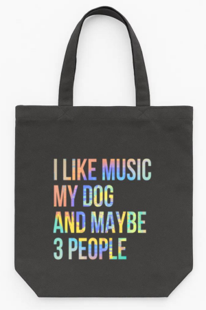 I Like Music My Dog Maybe Like 3 People Tie Dye Tote Canvas Bag