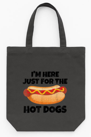 Im Just Here For The Hot Dogs Funny Summer Tote Canvas Bag