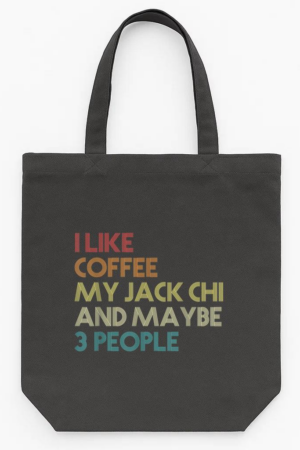Jack Chi Dog Owner Coffee Tote Canvas Bag