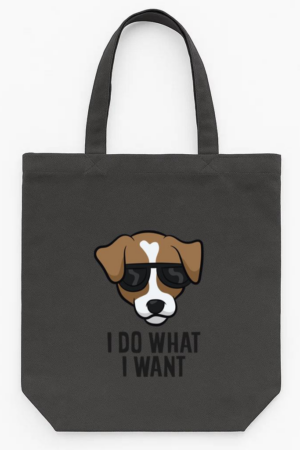 Jack Russel I Do What I Want Dog Tote Canvas Bag