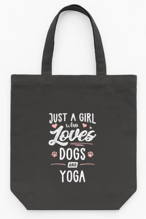 Just A Girl Who Loves Dogs And Yoga Tote Canvas Bag
