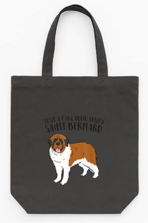 Just A Girl Who Loves Saint Bernard Dog Tote Canvas Bag
