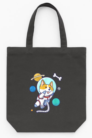 Kawaii Corgi Astronaut Dog Corgi In Space Tote Canvas Bag