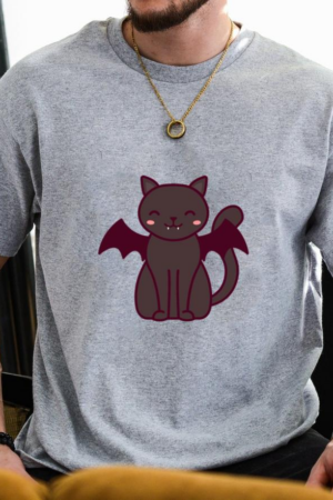 Kawaii Halloween Black Cat T-Shirt