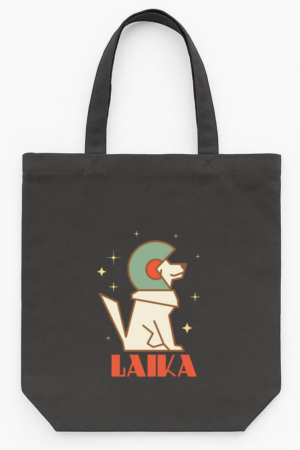 Laika Sputnik Space Dog Space Travel USSR Tote Canvas Bag