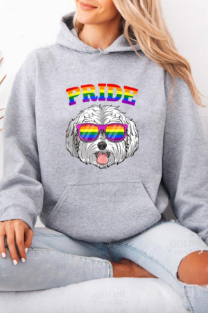 Maltese Dog Gay Pride Rainbow Hoodie