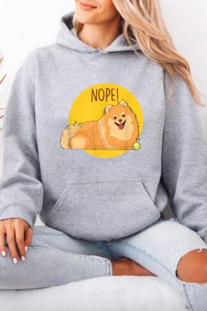 Nope Lazy Pomeranian Dog Hoodie
