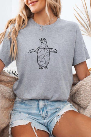 Penguin Front View Polygonal T-Shirt