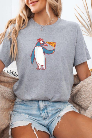 Penguin Holding A Flag With The Word Hope T-Shirt