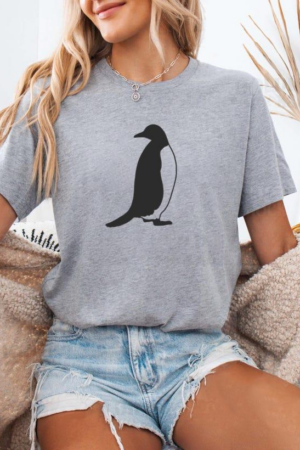 Penguin Looking Aquatic Animal Silhouette T-Shirt