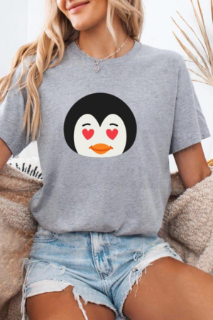 Penguin Muzzle Enamoured Flat Sticker T-Shirt