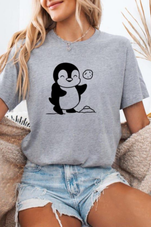 Penguin Playing With Snowball T-Shirt