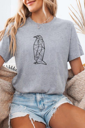 Penguin Side View Polygonal T-Shirt