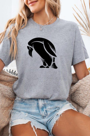 Penguin Tattoo Detailed Silhouette T-Shirt