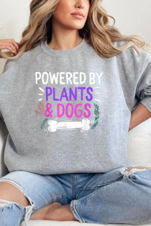 Powered By Dogs And Plants Vegetarian Sweatshirt