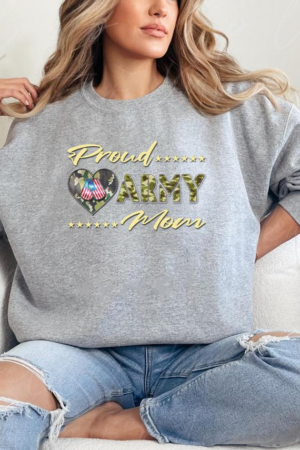 Proud Army Mom US Flag Dog Tags Military Mother Sweatshirt