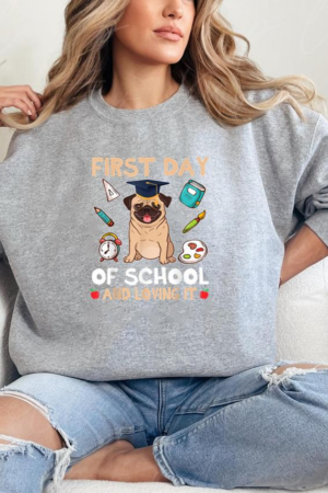 Pug Dog Student First Day Of School Sweatshirt