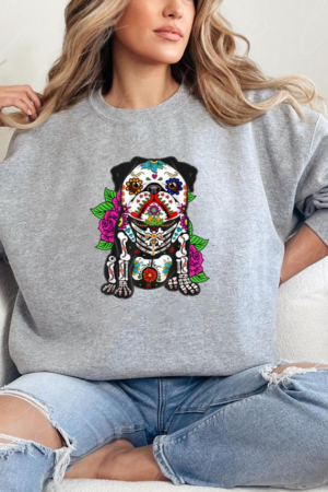 Pug Dog Sugar Skull Sweatshirt