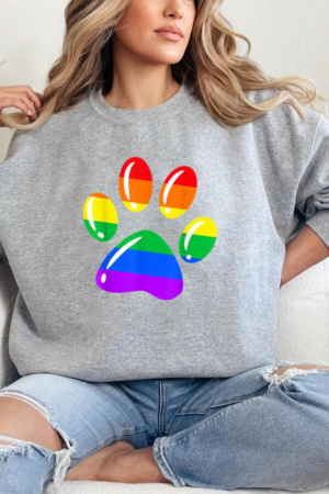 Rainbow Paw Print Dog Paw LGBT Pride Sweatshirt