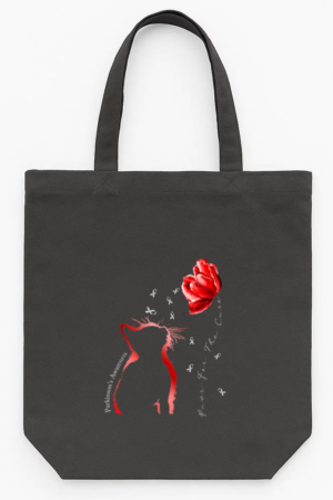 Red Tulip Cat Paws For The Cure Parkinsons Awareness Tote Canvas Bag