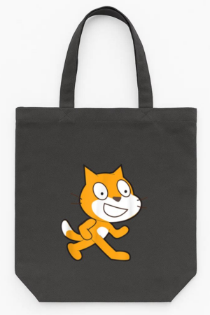Scratch Programming Language Official Mascot Cat Tote Canvas Bag
