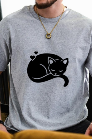 Sleeping Cat Cut Out T-Shirt