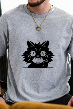Surprised Cat With Sharp Fangs T-Shirt