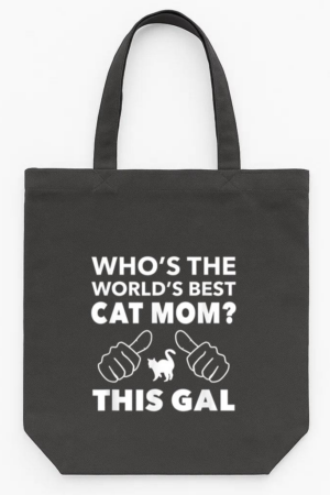 Worlds Best Cat Mom Tote Canvas Bag