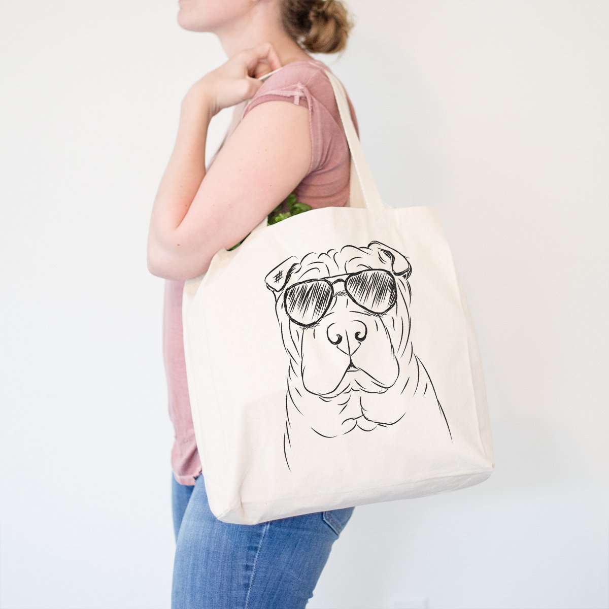 Cotton Canvas Shar Pei Tote Bag - Stylish & Durable