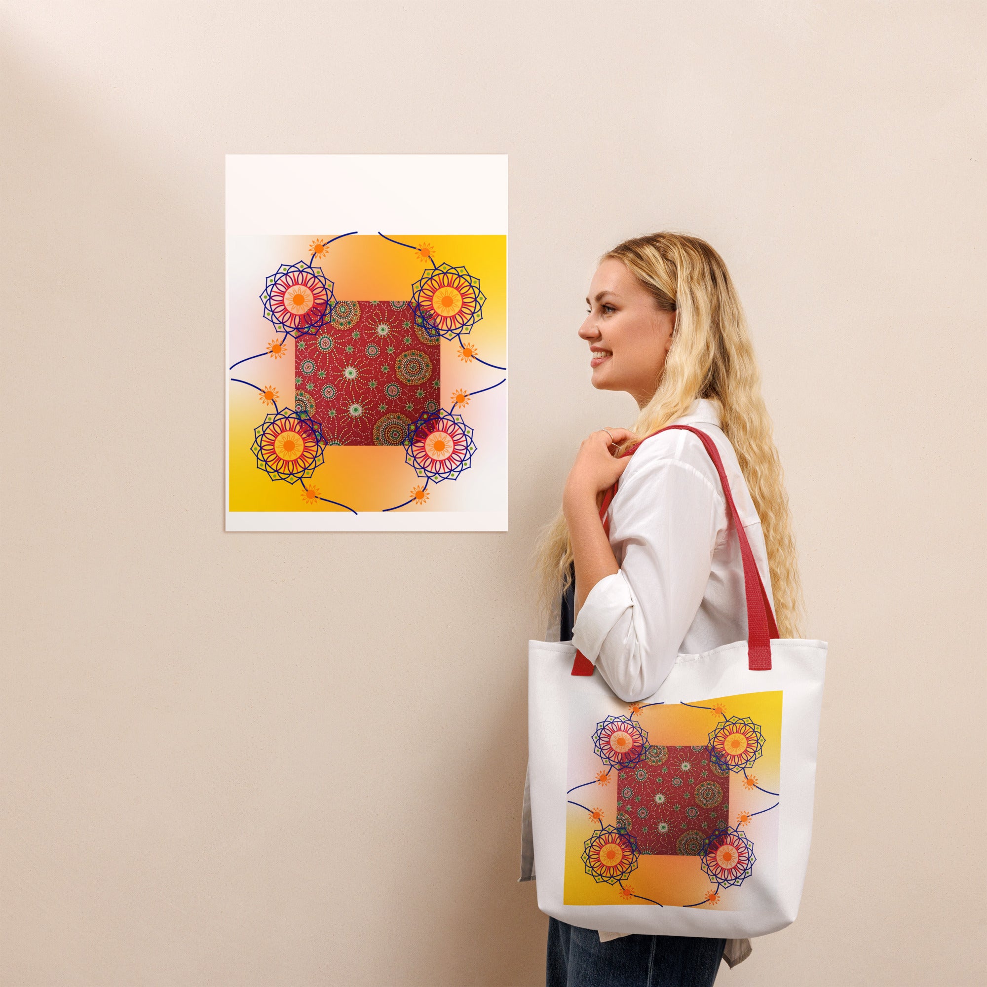 Tote Bag Bandhani inspired twill tote bag