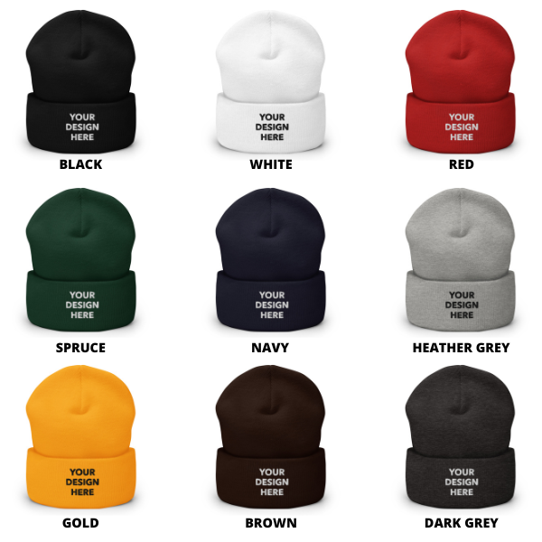 Personalized Embroidered Beanie, Customized Logo Hat, Embroidery With Your Own Text or Design, Handmade Custom Pom Pom Beanie