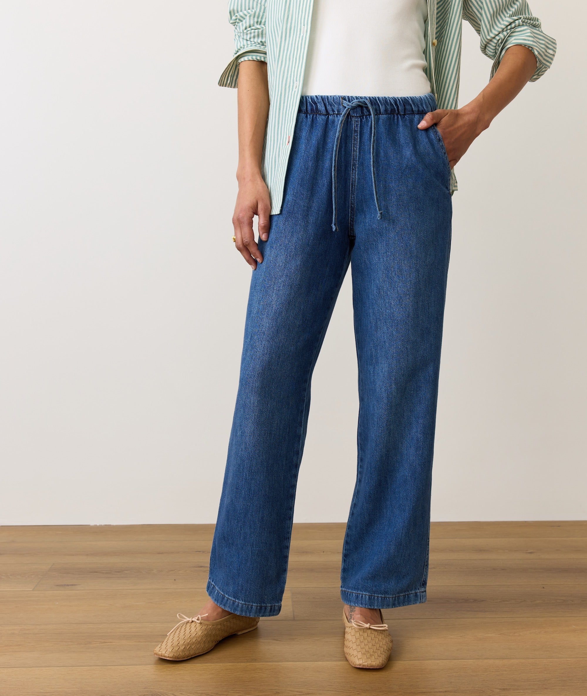 Drawstring Denim Pant