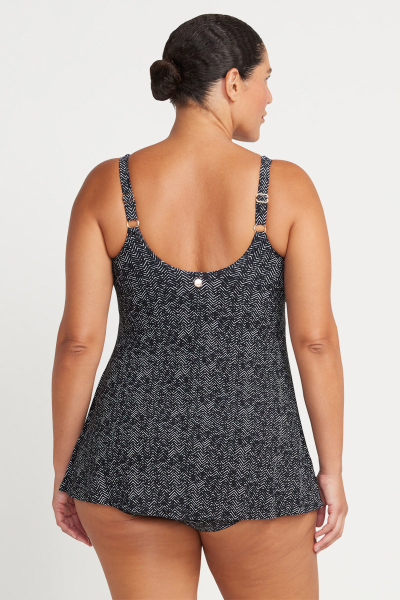 Black Zig Zag Delacroix Multifit Cup Swimdress