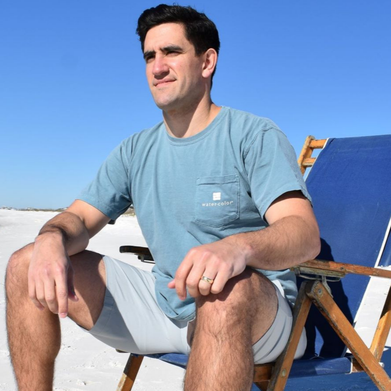 Ice Blue Unisex Pocket Tee