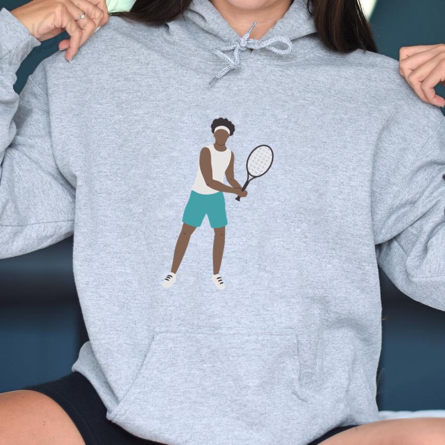Black Man With A Tennis Racket In His Hands Hoodie