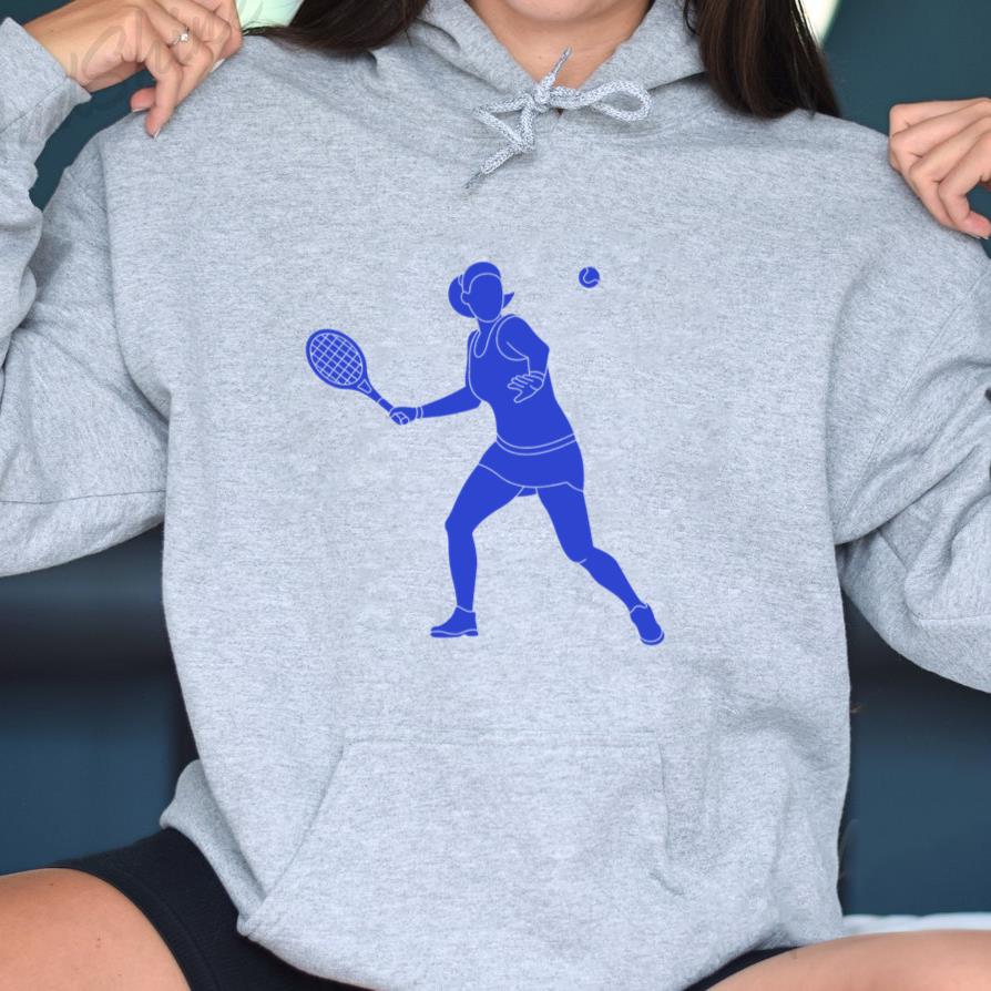 Blue Tennis Player Hoodie