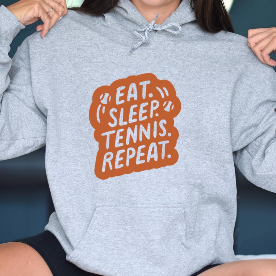 Eat Sleep Tennis Repeat Sticker Hoodie