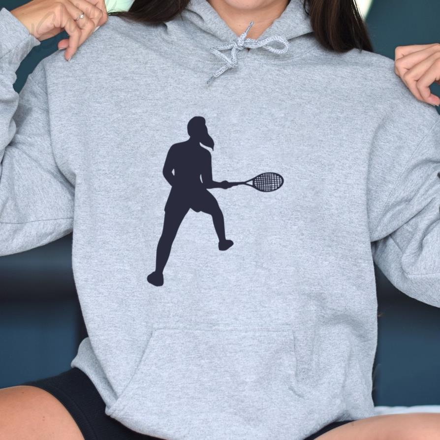 Female Tennis Player Pose Silhouette Hoodie