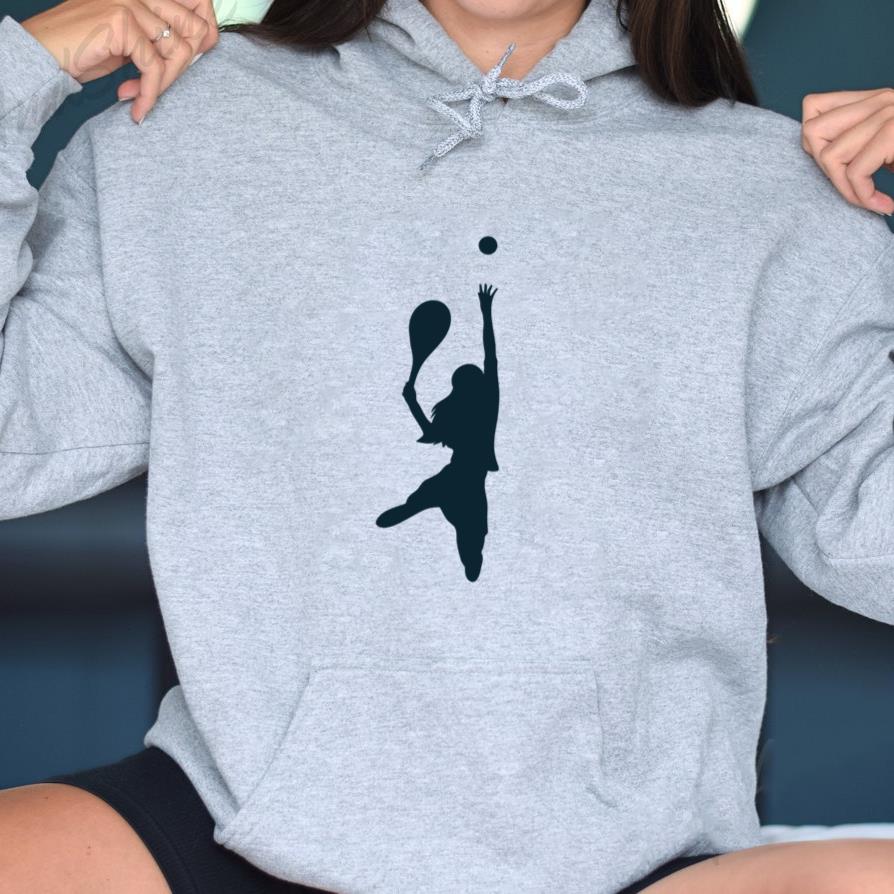 Female Tennis Player Silhouette Tennis Player Hoodie