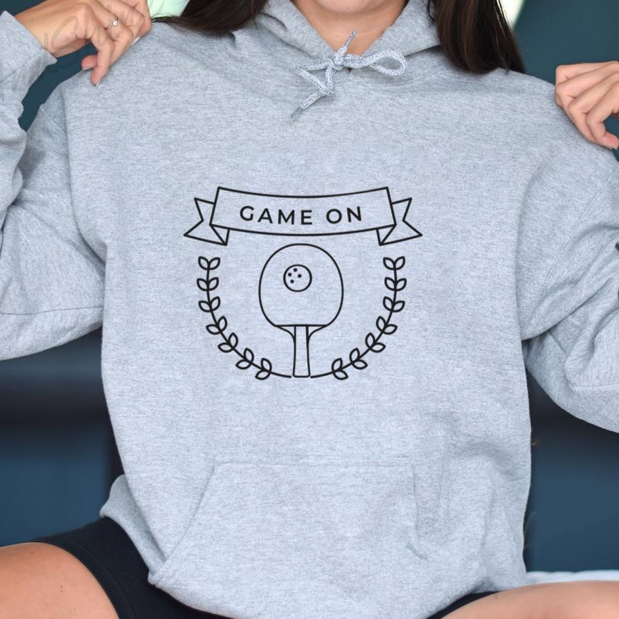 Game On Tennis Ball Racket Branch Badge Stroke Hoodie