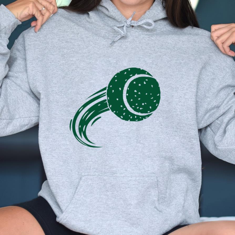 Green Tennis Ball Flying In The Air Hoodie