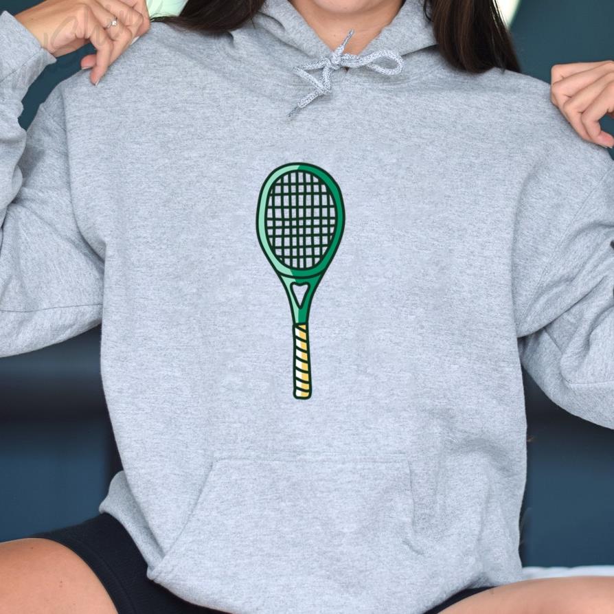 Green Tennis Racquet Doodle Hoodie